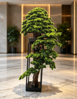 Plante Artificielle Podocarpe Grand Arbre Simulation Yacca Bonsaï Pin Topiaire Aménagement Paysager Verdure pour Décoration Intérieure et Extérieure