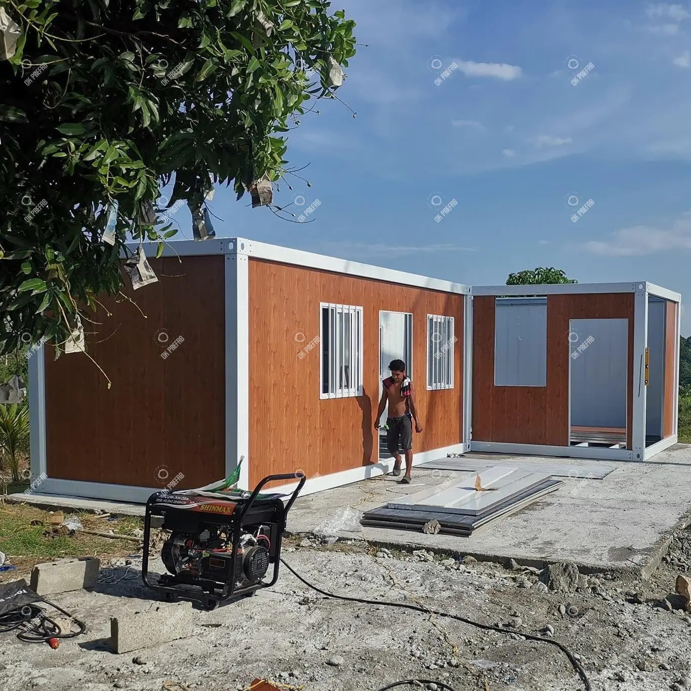 2 storey prefabricated house small modern light steel prefab house manufacturers set storage container