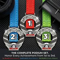 Médaille de course automobile en métal personnalisée, souvenir d'événement automobile, médaille de récompense avec ruban personnalisé