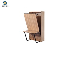 Lit mural pliant vertical en métal de style moderne simple avec bureau intégré, taille et couleur personnalisables, mobilier de chambre à coucher, modèle JULEI DJ-WDK01