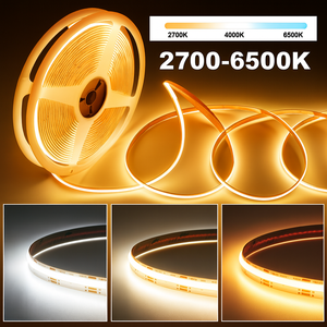 Uniforme sin puntos tipo presa DC 24V sin parpadeo regulable sintonizable blanco 2700K 6500K iluminación de gabinete CCT COB tira de luz LED - Product Image 6