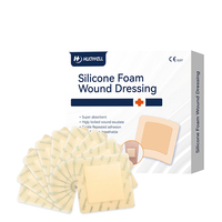 Pansement en mousse de silicone bordé de qualité médicale en gros, approvisionnement direct usine, tampon absorbant haute performance pour soins des plaies en milieu hospitalier, OEM