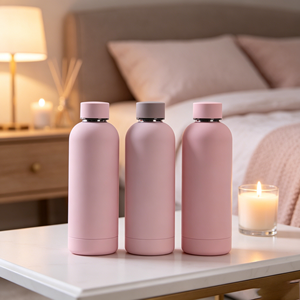 Bouteille isotherme en acier inoxydable de 17 oz avec revêtement en caoutchouc doux au toucher, anti-fuite, isolée sous vide, pour boissons chaudes et froides - Product Image 6