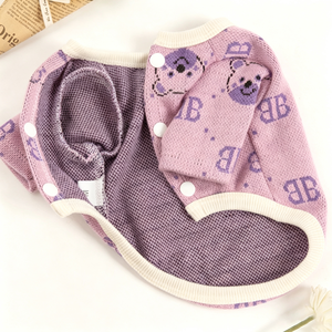 Cardigan in Maglia per Animali Domestici con Stampa Orso Cartone Animato, Design con Bottoni, Maglione Morbido e Caldo per Cani, Outfit alla Moda per Cani di Piccola e Media Taglia, Teddy, <span class=keywords><strong>Bichon</strong></span> - Product Image 4