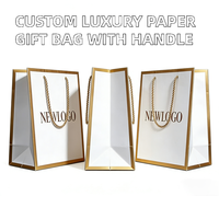 Sacs cadeaux de luxe en papier recyclé avec poignées torsadées, impression de logo personnalisée, fond plat renforcé, sacs de courses robustes