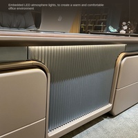 Bureau moderne haut de gamme de luxe Président et PDG Bureau du président peint Bureau de direction en bois en forme de L