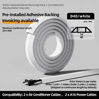 Heke D40 - Canal flexible autoadhesivo de PVC para suelo, aislante, para cableado doméstico, ranura engrosada antideslizante, protector de bordes.