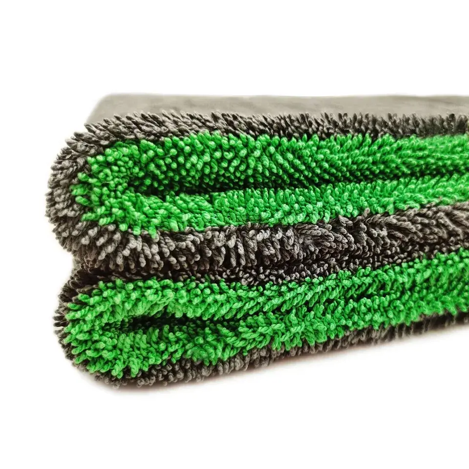 Edgeless microfiber twisted car wash towels double drying microfibre 1100gsm care detailing auto cleaning super andorbant cloth