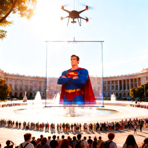 Écran LED transparent coloré RVB, instructions, publicité, rideau LED, affichage volant, écran LED, drone, bannières publicitaires LED - Product Image 1