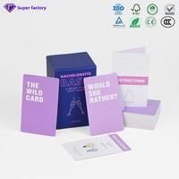Fournir des modèles de conception de cartes et de boîtes cartes personnalisées 108 questions de date de consommation imprimées cartes de jeu avant et arrière pour les couples