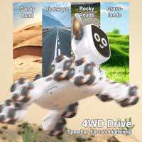 Juguete Perro Robot Inteligente Acrobático RC de 8 Ruedas con Ojos y Orejas LED y Sensor de Gestos para Niños, Incluye Control Remoto