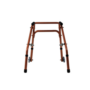 Aluminum Alloy <b>Walker</b> Bronze <b>Frame</b> With Wheels For Elderly Mobility Assistance - Product Image 1