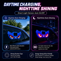 Lumière de fenêtre arrière de voiture Solar Demon Eye, lumière ambiante LED sans fil, capteur de lumière automatique, nouvelle lumière décorative universelle à stroboscope, type C
