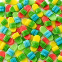 Bonbons gélifiés en forme de pantoufle pour enfants, en vrac, saveur acidulée, halal, gommes chinoises personnalisées, bonbons sucrés, emballage de confiseries