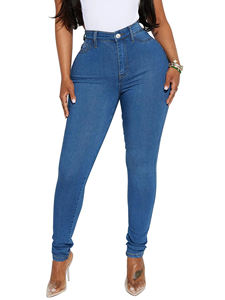 Jean <span class=keywords><strong>Pantalon</strong></span> Slim <span class=keywords><strong>Femme</strong></span> Vintage Toutes Saisons Très Extensible Bleu Clair Élastique Legging pour Maman Style Décontracté Taille Haute Vente en Gros - Product Image 3