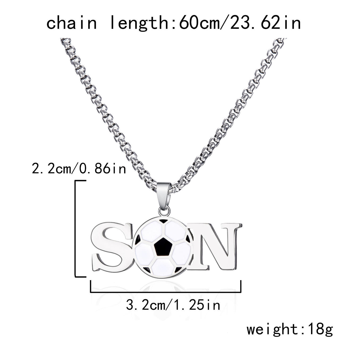SON football necklace