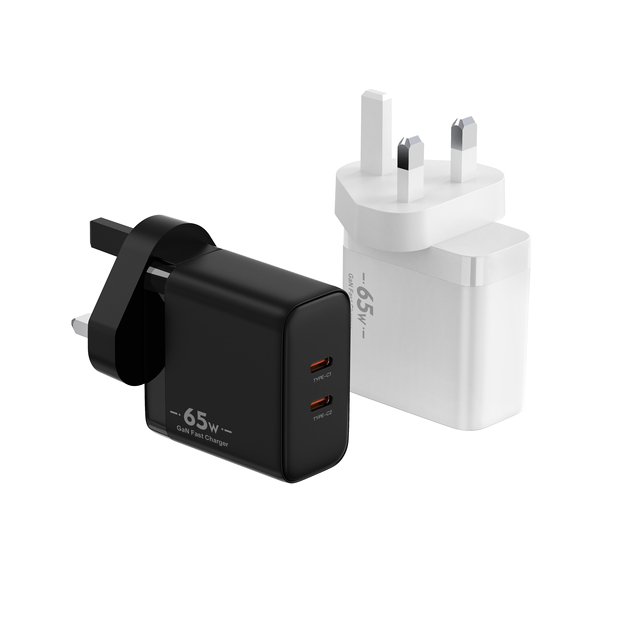 65W Dual Type Gan Wall Charger USB Power Adapter for Fast Charging for iPhone and Laptop Travel in the UK with Earphone Usage