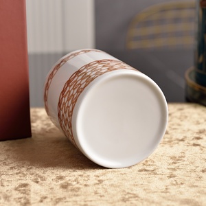 Bone China Ceramic Cups with Head Style Cap for Office Afternoon Tea Presentable <b>Teacup</b> Set - Product Image 3