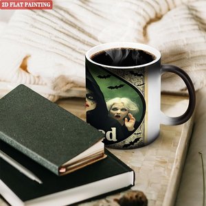 <b>Ceramic</b> <b>Cup</b> 11oz Frosted Black Heat Activated Color Changing Magic Mug - Product Image 2