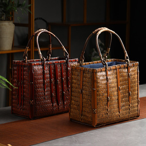 Bolso de Mano Tejido de Bambú, Estilo Japonés, Casual, Ecológico, Unisex, para Uso Doméstico - Product Image 3