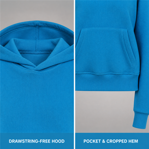 Sweat-shirt à capuche unisexe bleu, coupe classique, couleur unie, en molleton français tricoté, décontracté, avec poche - Product Image 6