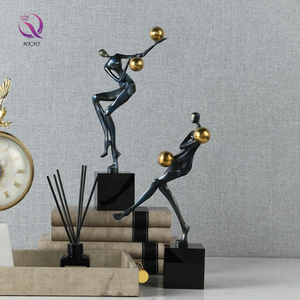 Arte moderno, artistas acrobáticos negros, decoración de mesa de Metal antropomórfica creativa para oficina, sala de estudio, decoración del hogar - Product Image 1