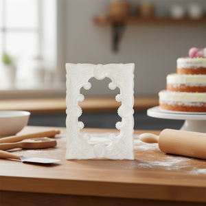 Elegante Juego de 7 Moldes Rectangulares de Plástico para Pastel de 26x37cm, Color Blanco Rubio, Suministros para Decoración de Pasteles de Boda - Product Image 3