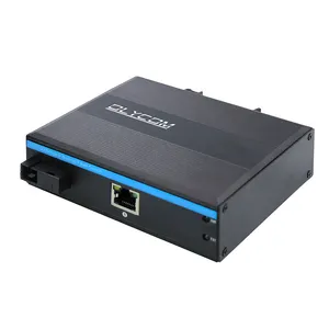 Gigabit Ethernet copper to fiber SC industrial media converter with IP40