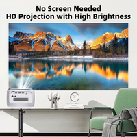 Projecteur intelligent 3D haute définition, 1080P, alimentation intégrée, mise au point automatique/correction, Google TV