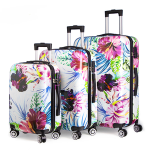 <span class=keywords><strong>Valise</strong></span> <span class=keywords><strong>rigide</strong></span> personnalisée à coque <span class=keywords><strong>rigide</strong></span> à <span class=keywords><strong>4</strong></span> <span class=keywords><strong>roues</strong></span>, ensemble de 3 valises de voyage, <span class=keywords><strong>valise</strong></span> à roulettes élégante à fleurs - Product Image 1