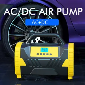 Compresor de aire portátil para coche, Inflador de neumáticos, indicador de potencia para vehículos, inflador eléctrico duradero, C/DC/batería