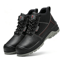 Chaussures de sécurité montantes en cuir de vachette certifiées CE, antistatiques, anti-choc et anti-perforation pour hommes, idéales pour l'industrie du soudage et la protection au travail.