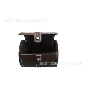 Tie box, home goods, PU leather tie gift box, multi-functional cylindrical storage box, customizable logo. - Product Image 5