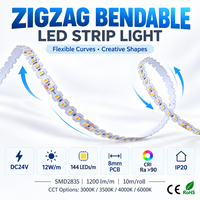Ruban LED Monochrome Découpable IP20 12W par Mètre Rouleau de 10m pour Lettres Lumineuses et Éclairage Intérieur