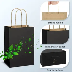 Échantillon brun l'industrie prix de gros sac en papier kraft noir sac à provisions logo personnalisé