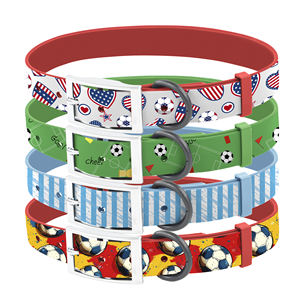 Verstellbares Dekoratives Fußball-Hundehalsband aus PVC, Wasserdicht Beschichtetes Silikon-Hundehalsband für die Weltmeisterschaft - Product Image 1