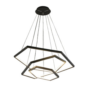 Hexagonal Gold LED Chandelier Geometric Minimalist Design Nordic Luxury Style for <b>Dining</b> Room Grand Apartment Home <b>Light</b> - Product Image 4