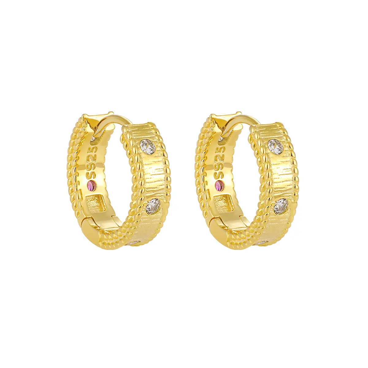 Trending Sterling Silver 925 Jewelry 2023 New Arrival 18K Gold Plated Korean Zircon Cuff Earrings For Women