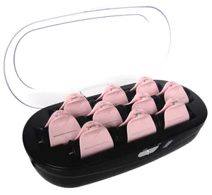 Mingwei 컴팩트 세라믹 전세계 전압 헤어 세터 1-1 인치 보너스 슈퍼 클립 포함 그레이 케이스 핑크 핫 롤러