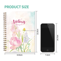 Carnet à spirale personnalisé, Carnet de notes personnalisé 2025, Journal floral personnel pour fille