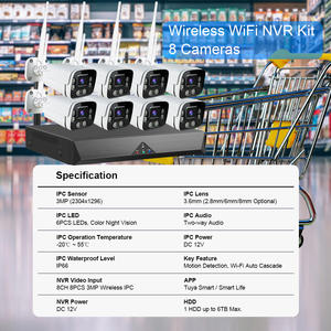 <span class=keywords><strong>Kit</strong></span> NVR <span class=keywords><strong>WiFi</strong></span> Tuya 8CH IP66 Système de caméra bullet 3MP 8 canaux CCTV avec vision nocturne couleur intelligente <span class=keywords><strong>Surveillance</strong></span> extérieure - Product Image 2