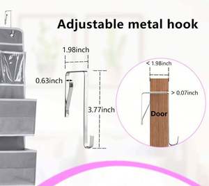 Organisateur mural suspendu pour enfants, boîte à pochettes transparente à 4 fenêtres, sac de rangement à suspendre - Product Image 3