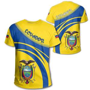 Camiseta <span class=keywords><strong>de</strong></span> Poliéster Personalizada al por Mayor en <span class=keywords><strong>Ecuador</strong></span>, Venta Caliente, con Bandera Nacional <span class=keywords><strong>de</strong></span> Lujo Unisex, Promocional - Product Image 2