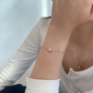 Bracelets à maillons en argent 925 anti-ternissement avec pendentif solitaire en moissanite D VVS1, design Dylam Simplicity High Jewelry - Product Image 2