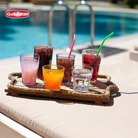 Fournitures de restaurant, vaisselle de fête, gobelet à thé en polycarbonate transparent réutilisable de style octogonal, écologique, avec logo personnalisé