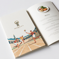 Layanan Desain sampul Menu Gourmet Modern untuk restoran templat kartu Menu kustom dalam kertas & papan kertas cetak