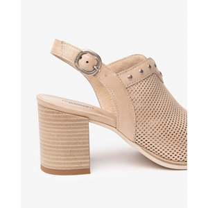 Sandalias de Tacón Nero Giardini para Mujer E513380D Negras con Punta Abierta y Tira Trasera Perforada - Product Image 4