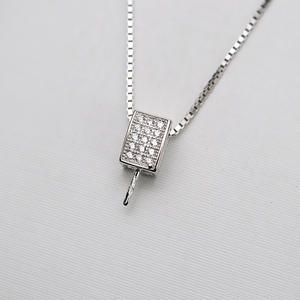 Colgante de Plata S925 con Accesorios Incrustados Hechos a Mano, Soporte Simple para Perlas DIY, para Mujer - Product Image 2