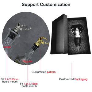 Bar tête de cerf personnalisé cuisine utiliser régulier et grand alliage Cocktail alcool liqueur bouteille bec verseur distributeur aérateur vin verseur - Product Image 2