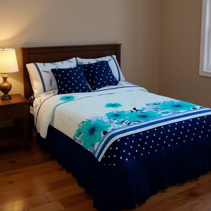 Juego de Edredón Sabina Azul King de 4 Piezas con Diseño Floral, Estilo Moderno, para Todas las Temporadas - Product Image 2